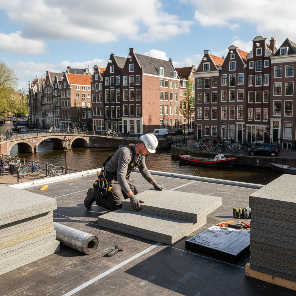 Professionele dakisolatie aanbrengen op een Amsterdams dak